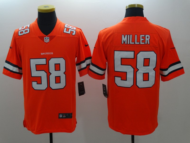 Men's Denver Broncos Von Miller #58 Orange Jersey